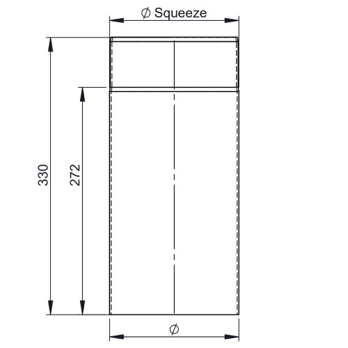 Aperçu: Conduit poêle à bois - Elément droit 330 mm - noir - Tecnovis TEC-Stahl