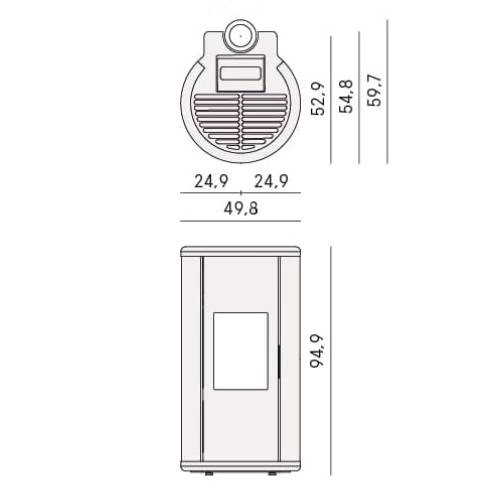 Aperçu: Poêle à granulés Cadel Sound 7 Up-Twin 7 kW