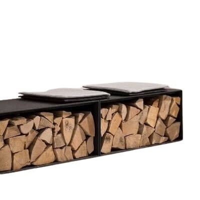 Accessoires cheminée Wodtke - Compartiments range bois noir pour MyCastle