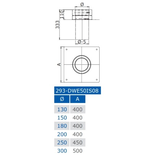 Aperçu: Plaque d'adaptation T600 / N1 - double paroi - Jeremias DW-BLACK 50