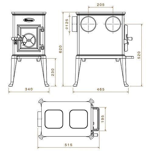 Aperçu: Poêle à bois Dovre 100 CBS 5 kW