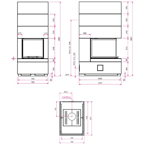 Aperçu: Foyer modulaire Camina S14 | 9 kW accumulateur de chaleur