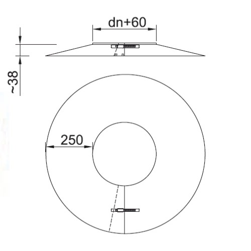 Aperçu: Rosace de finition 25 cm - double paroi - Reuter Systèmes DW