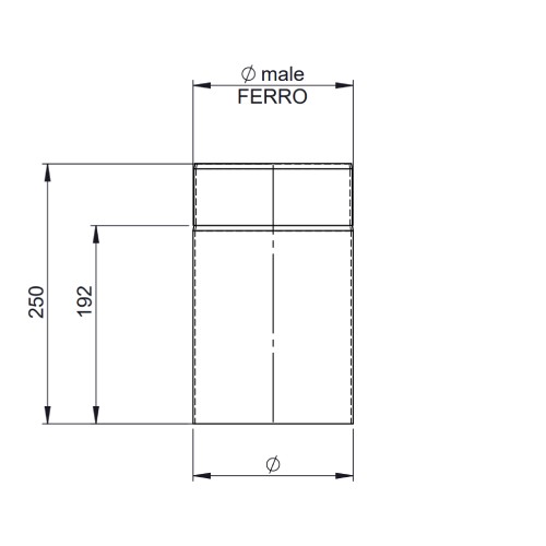 Aperçu: Conduit poêle à bois - Elément droit 250 mm - noir - Tecnovis TEC-Stahl