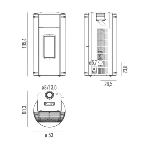 Aperçu: Poêle à granulés RED Kunal Air 6 XUP! S1 6,3 kW