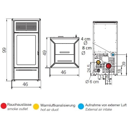 Aperçu: Poêle à granulés Edilkamin Nara2 Plus Up 9,2 kW