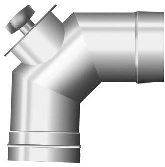 Coude 87° (90°) avec couvercle maximum 200°C - simple paroi - Schraeder Future EW