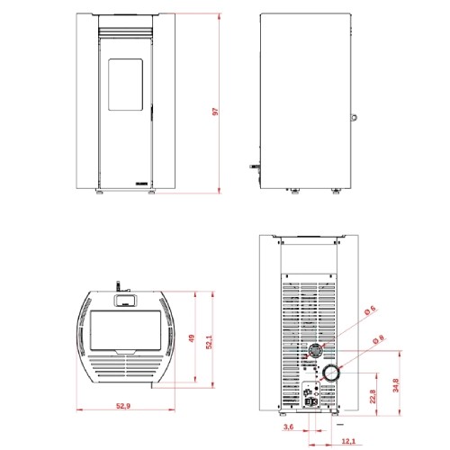 Aperçu: Poêle à granulés Palazzetti Ecofire Flo TC 6 kW