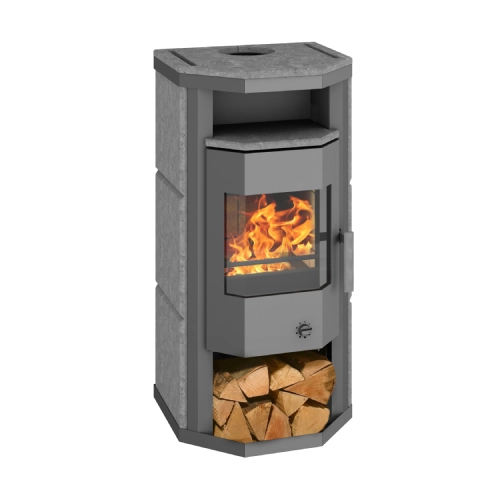 Poêle à bois Wamsler Thyra DB avec feu continu automatique 6 kW