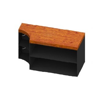 Accessoires de cheminée Cera Design - Support en bois, carré, teinté marron pour élément complémentaire