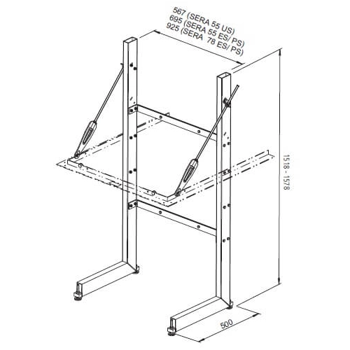 Accessoires Leda - cadre de support, variable pour SERA 55/78 ES / PS (sans cadre de support)