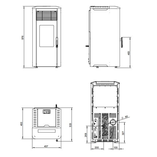 Aperçu: Poêle à granulés Royal Ilena Air 80 | 8 kW