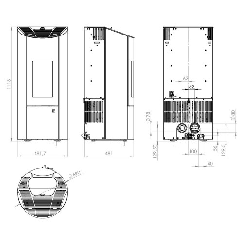 Aperçu: Poêle à granulés OLSBERG Levana Aqua 3.0 | 8 kW hydro étanche