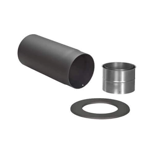 Kit de conduit de poêle 120 mm, raccordement arrière - noir - Reuter Ferrum