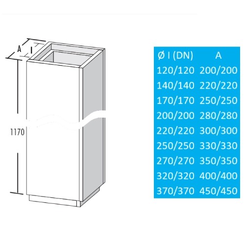 Aperçu: Cheminée légère - Élément de gaine 1200 mm - Raab L90