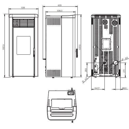 Aperçu: Poêle à granulés Royal Lea Air 90 | 9 kW