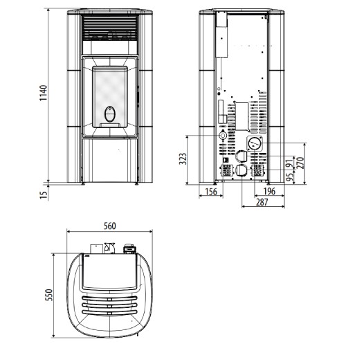 Aperçu: Poêle à granulés MCZ CLUB Comfort Air 12 M2+ 11,9 kW