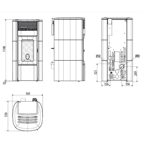 Aperçu: Poêle à granulés MCZ CLUB Absolute Comfort Air 12 M3 11,9 kW