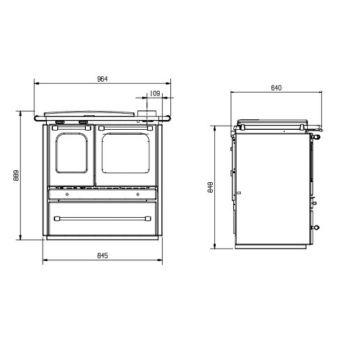 Aperçu: Cuisinière à bois La Nordica TermoSovrana DSA 13,5 kW Hydro