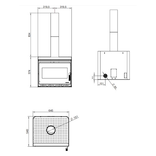 Aperçu: Poêle à bois Palazzetti Asia 70 | 9 kW