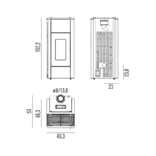 Aperçu: Poêle à granulés RED Ren Air 6 XUP! S1 6,3 kW