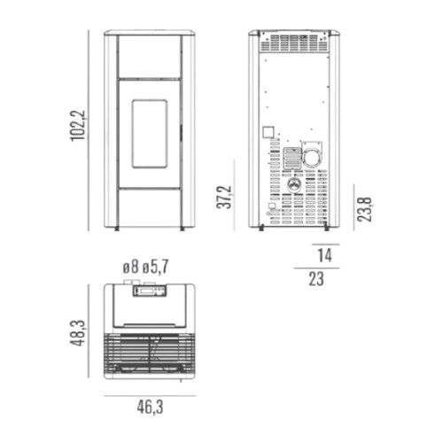 Aperçu: Poêle à granulés RED Ren Air 6 S1 6,3 kW