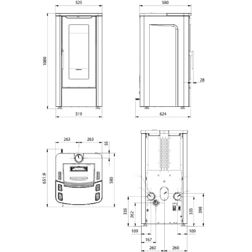 Aperçu: Poêle à granulés La Nordica Extraflame Teorema Plus 5.0 | 12 kW