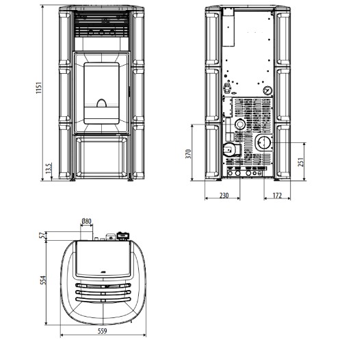 Aperçu: Poêle à granulés MCZ SUITE Hydromatic 18 M2+ 17,7 kW