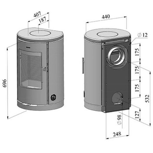 Aperçu: Poêle à bois Morsoe 7370 | 4,3 kW