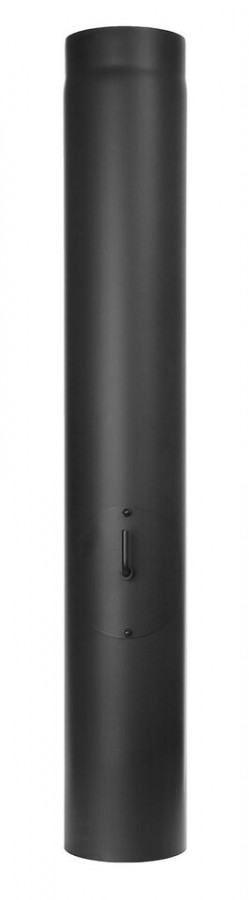Ofenrohr FERRO1450 - Längenelement 1000 mm schwarz mit Drosselklappe