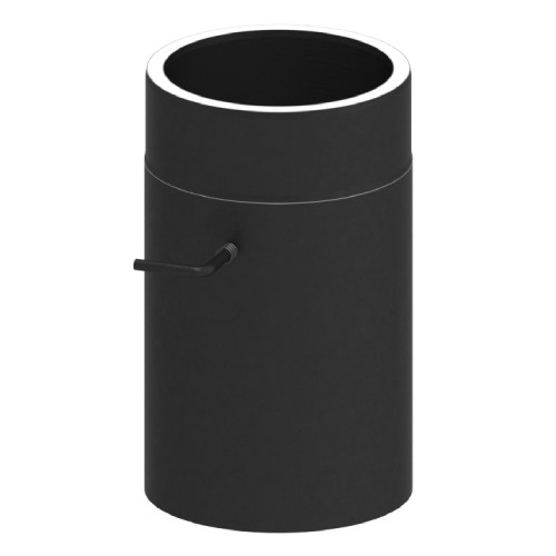 Elémente droit 300 mm noir - double paroi avec clapet papillon - Tecnovis TEC-Protect
