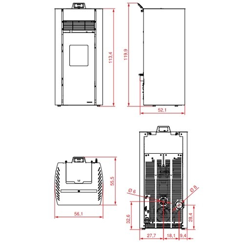 Aperçu: Poêle à granulés Palazzetti Ecofire Bianca Lux 9 kW