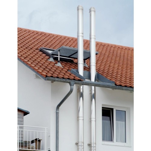 Aperçu: Conduit de cheminée inox double paroi - Kit extérieur Raab DW-FU - Ø200 mm