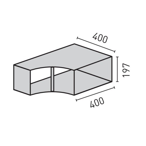 Accessoires cheminée Skantherm - Boîte optique horizontale, 40,0 x 19,7 cm, pour Elements ronde
