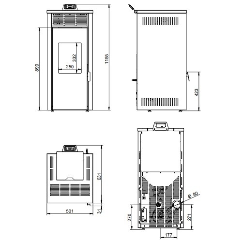 Aperçu: Poêle à granulés Royal Jada 12 | 11,8 kW