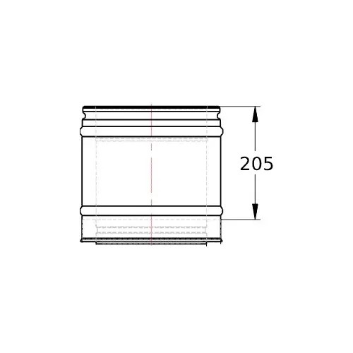 Aperçu: Elément tubulaire 250 mm - double paroi - Schiedel ICS