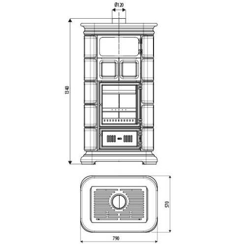 Aperçu: Poêle à bois Sergio Leoni Marlene Maxi L/F E 9,6 kW