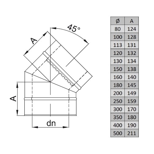 Aperçu: Coude 45° - double paroi - Reuter DW-BLUE