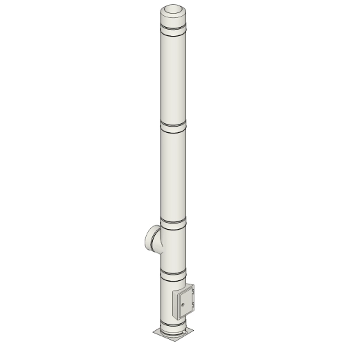 Conduit de cheminée inox double paroi - Kit extérieur DW-WHITE - Ø150 mm