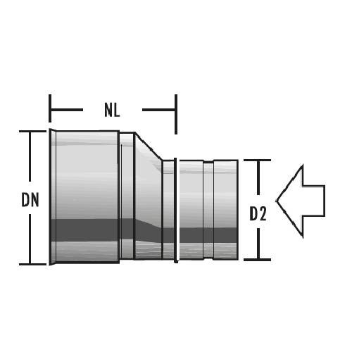 Erweiterung exzentrisch (in Abgasrichtung) - einwandig - Raab EW-FU