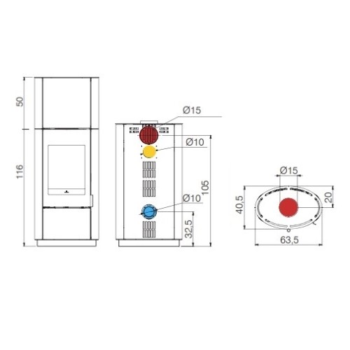 Aperçu: Poêle à bois Edilkamin Krio S-Serie 10,1 kW