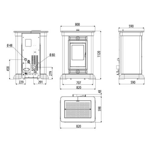 Aperçu: Poêle à granulés Sergio Leoni Marlene P/I 22,3 kW Hydro