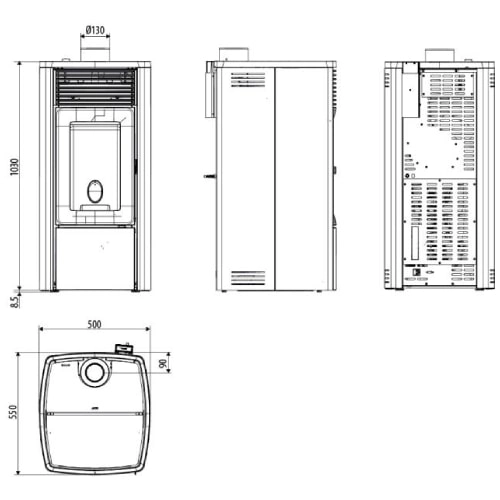 Poêle à granulés MCZ EGO Air 8 M2+ 8,1 kW + accessoires spécifiques + –  BOISDCHAUFFAGE