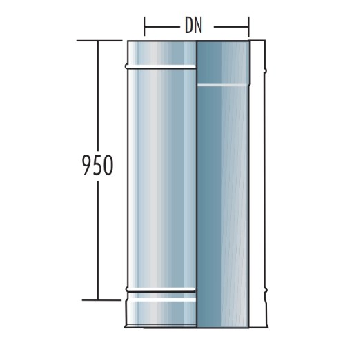 Aperçu: Elément tubulaire 1000 mm - double paroi - Raab DW-FU