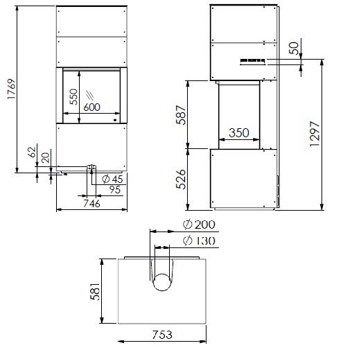 Aperçu: Poêle à gaz Spartherm Maestro 60/3 Module RCH 6 kW