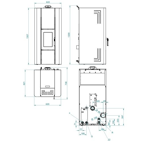 Aperçu: Poêle à granulés Royal Idro 240 | 23,6 kW hydro