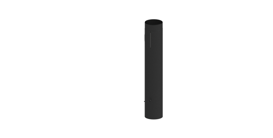 Ofenrohr - Längenelement 1000 mm mit Drosselklappe schwarz