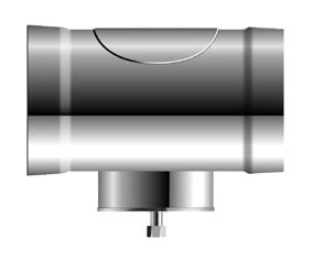 Orifice de test de pièce moulée combiné avec couvercle demi-rond, siphon de condensat (max.150mm) avec vidange 1