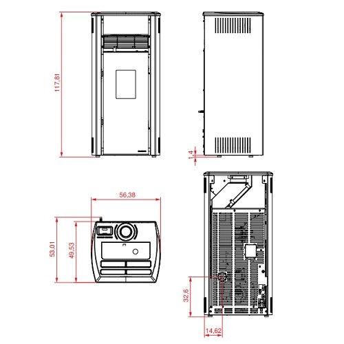 Aperçu: Poêle à granulés Palazzetti Ecofire Aurora US 9 kW