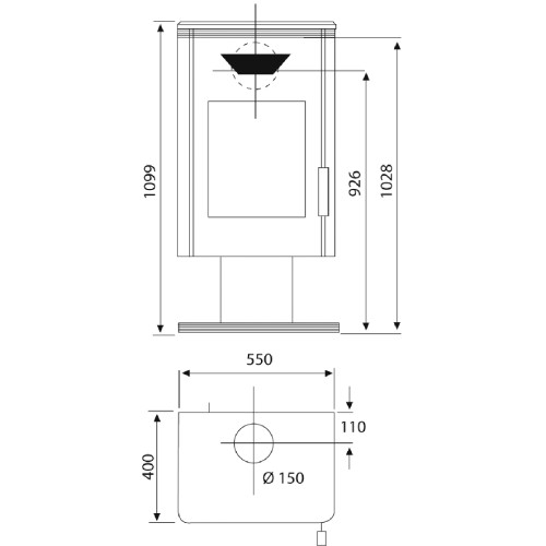 Aperçu: Poêle à bois Wamsler Trion 8 kW